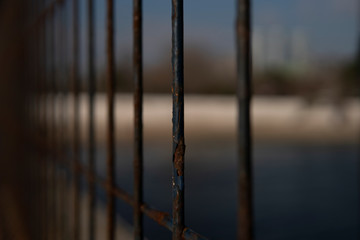 prison bars in the rain