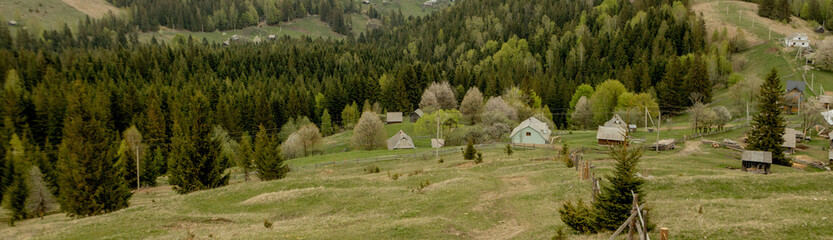 Beautiful summer landscape, Village near of of Carpathian, Ukraine, Europe.