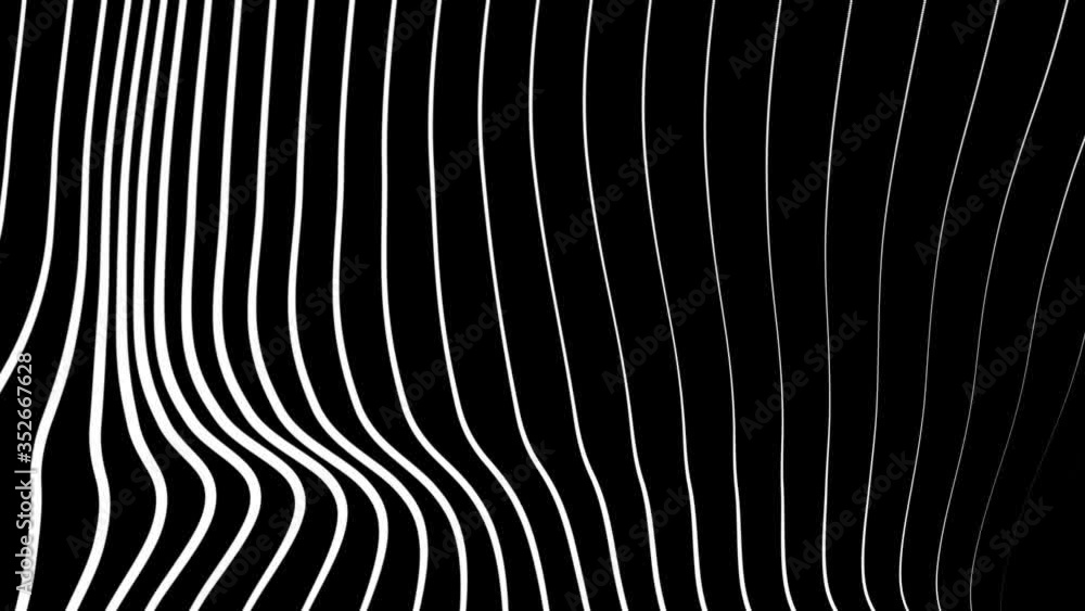 Poster abstract black and white vertical striped optical illusion wave shape pattern graphics background