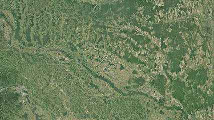 Pomurska, Slovenia - outlined. Satellite
