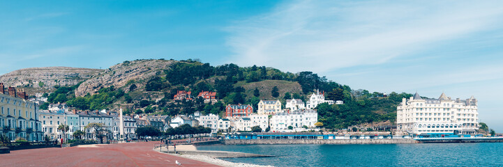 Beautiful Summer Day in Llandudno Sea Front in North Wales, United Kingdom, banner size © manuta
