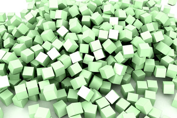 Infinite cubes on a plane, original 3d rendering