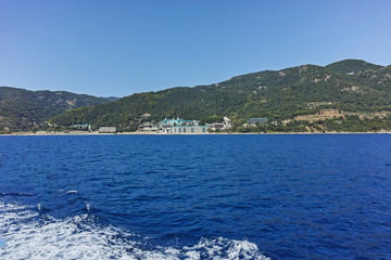 Landscape of Mount Athos at the Holy Mountain, Greece