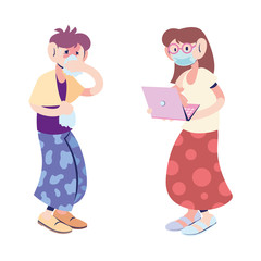 doctor with mask treating sick