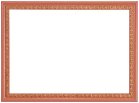 Orange Photo Frame Highlighted On A White Background