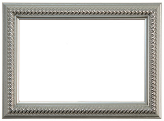 Silver photo frame highlighted on a white background