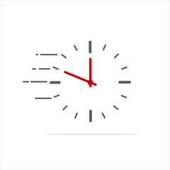 Clock icon isolated on white background. Vector illustration. Eps 10