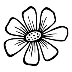 Wedding cute flower icon, hand drawn style