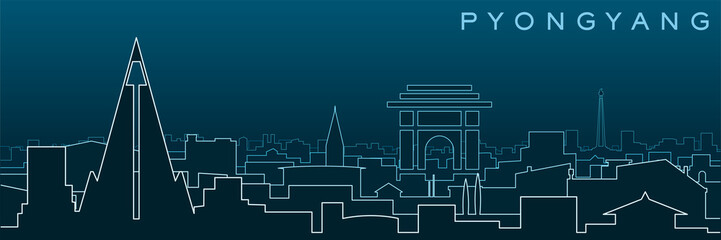 Pyongyang Multiple Lines Skyline and Landmarks