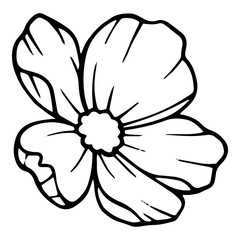 Artistic peony flower icon. Hand drawn illustration of artistic peony flower vector icon for web design