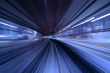 Fototapeta na wymiar abstract motion blurred long exposure train, Futuristic background.