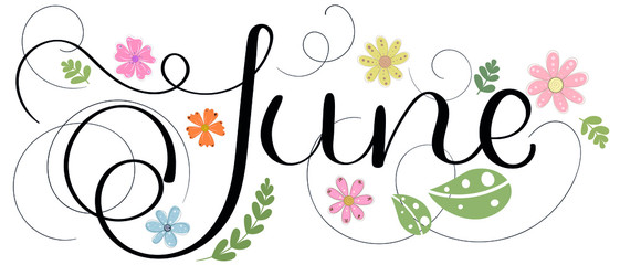 Hello June. JUNE month vector with flowers and leaves. Decoration floral. Illustration month June	
 - obrazy, fototapety, plakaty