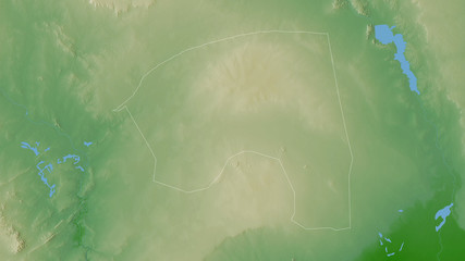 Bakool, Somalia - outlined. Physical