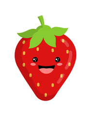 cute funny strawberry isolated on white background