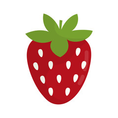 cute strawberry isolated on white background, vector illustration