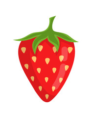 cute strawberry isolated on white background, vector illustration