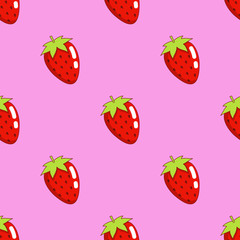 strawberry seamless pattern isolated on pink background
