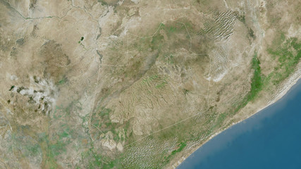 Bay, Somalia - outlined. Satellite