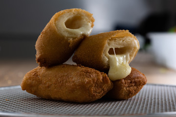 Fried cheese snacks. Brazilian snacks.