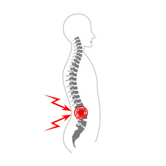 Human spine pain vector illustration. Medical, educational and science banner.