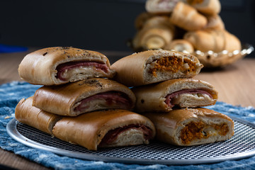 Baked and stuffed bread. Brazilian snack