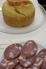 Italian food on the white table