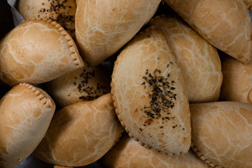 Baked pastry of different flavors. Brazilian snack