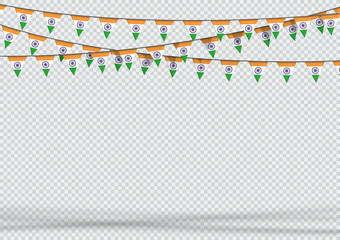 Bunting Hanging Banner India Flag Triangle Background