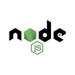 Node Js framework, web development sign.