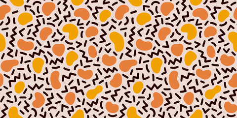 Colorful seamless geometric pattern. Modern abstract background. Hipster Memphis style.
