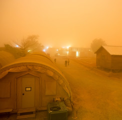 Dust storm at Military Base
