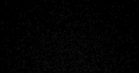 Motion of shinny dots stars animation on solid black background for overlay effect loop spread with clear glow sky blinking twinkling light in the space 