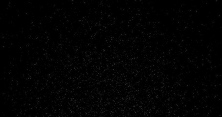 Motion of shinny dots stars animation on solid black background for overlay effect loop spread with clear glow sky blinking twinkling light in the space 