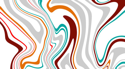 Colorful marble vector texture. Abstract liquid wavy background. Optical illusion motion striped 3d effect.