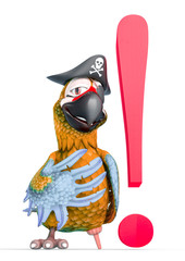 parrot pirate have a exclamation mark