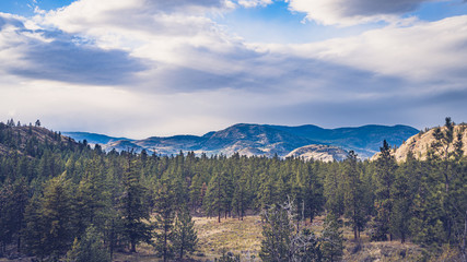 The beautiful mountain range at Peach Cliff Trail Penticton BC