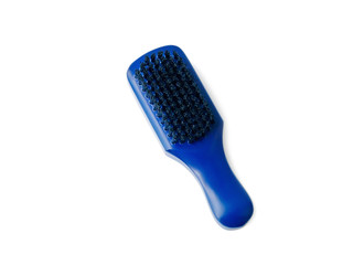 beard brush made of natural wood and bristles on a white background