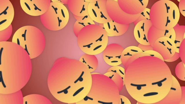 Angry Social Media Emoji, Reactions Animation, Rendering, Background, Loop, 4k
