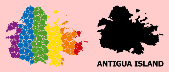 Spectrum Mosaic Map of Antigua Island for LGBT