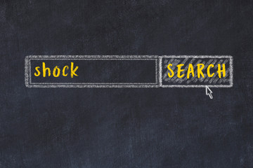 Search engine concept. Looking for shock. Simple chalk sketch and inscription