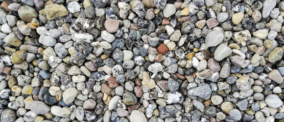 texture of gravel stones on ground background