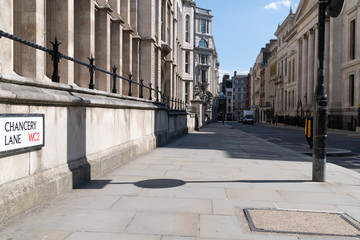 View of empty Chancery Lane road in London during Coronavirus COVID-19 lockdown - 2