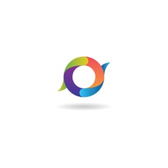 initial o with colorful logo design vector template