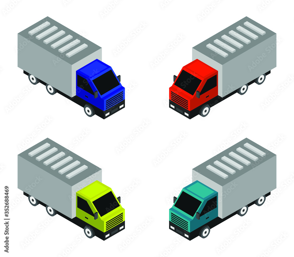 Sticker isometric truck