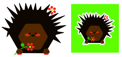 hedgehog cute cartoon prickly character forest animals illustration for fairy tale kids book
