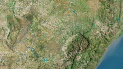 Free State, South Africa - outlined. Satellite