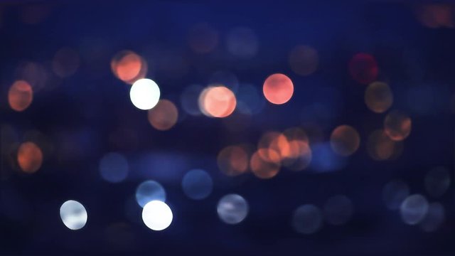 Blinking city menu with bokeh in the background
