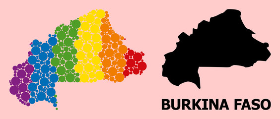 Obraz premium Spectrum Collage Map of Burkina Faso for LGBT