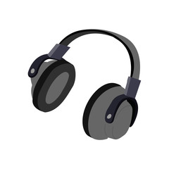 Wireless headphones. Flat illustration. Vector