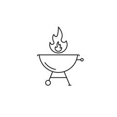 BBQ Barbecue Grill icon, Vector isolated line symbol on white background